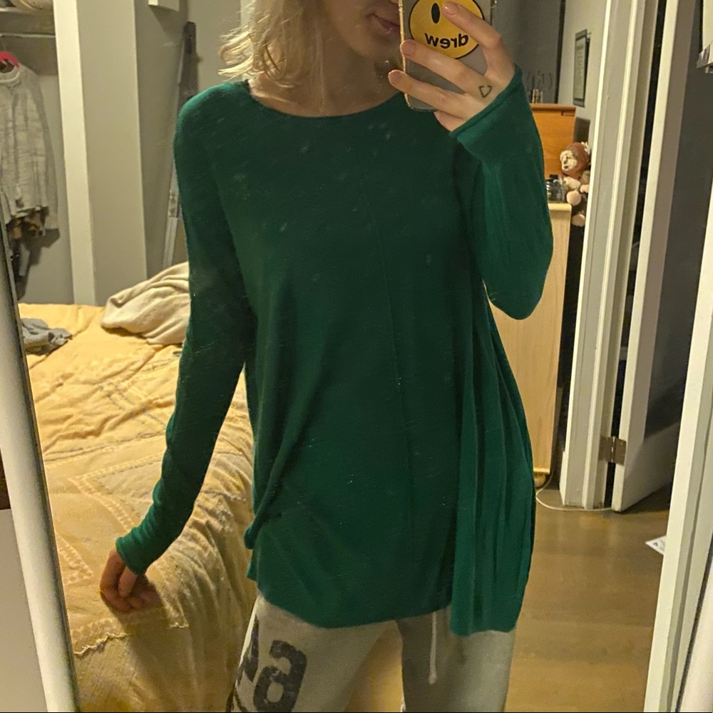 Forest Green Basic Long Sleeve Sweater